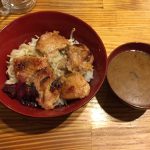 高原鶏モモ肉の西京焼き丼（ダブル乗せ）　高原鶏モモ肉の西京焼き丼、お味噌汁